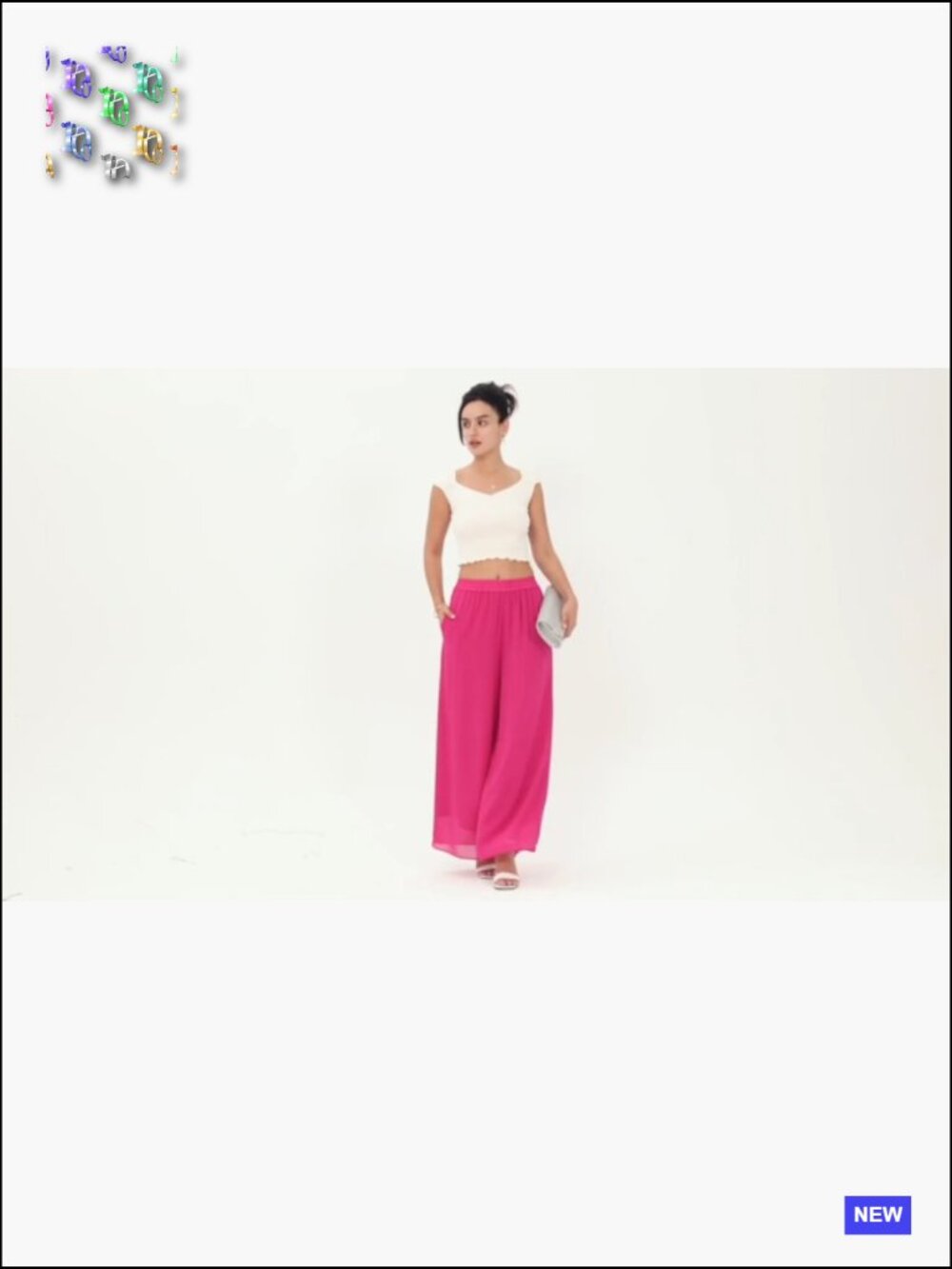 Wide Leg Palazzo Pants Elastic Waist Flowy Chiffon Trouser Loose Beach Summer - Picture 5 of 6